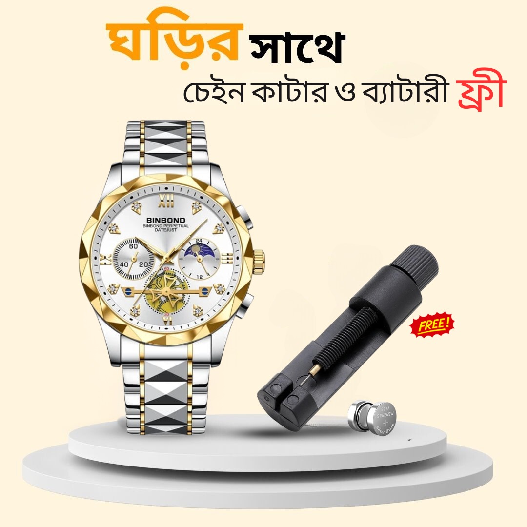 Binbond New Series Multi-Functional Quartz z2039 Watch All-Match Fashion Watch Six-Pin Timing Casual Fashion Men's Tungsten Steel. Code 116