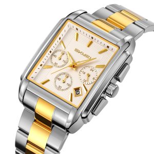 SKMEI 2339 Chronograph SilverGolden  White Dial Watch Code-344