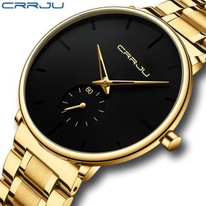 CRRJU Mens Watches Stainless Steel