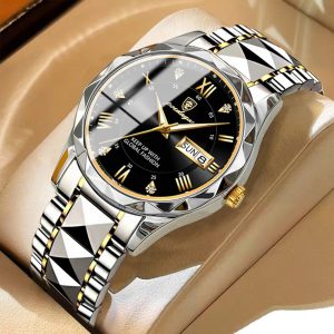 POEDAGAR Luxury Men Waterproof Luminous Date Week Quartz Men’s Watch