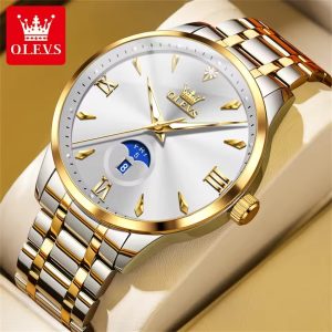 OLEVS 3646 Silver Golden Premium Quartz Man’s Watch