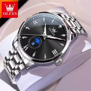 OLEVS 3646 Silver Black Premium Quartz Man’s Watch