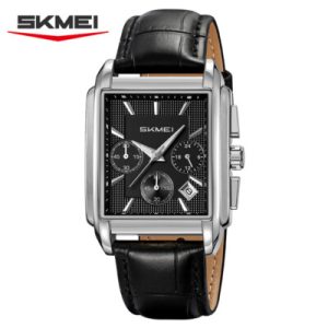 SKMEI 2339 Chronograph Silver Black Leather Watch Code-142